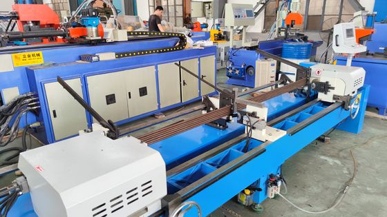 Máquina de chanfrado de tubos sólidos de doble cabeza hidráulica DJ80